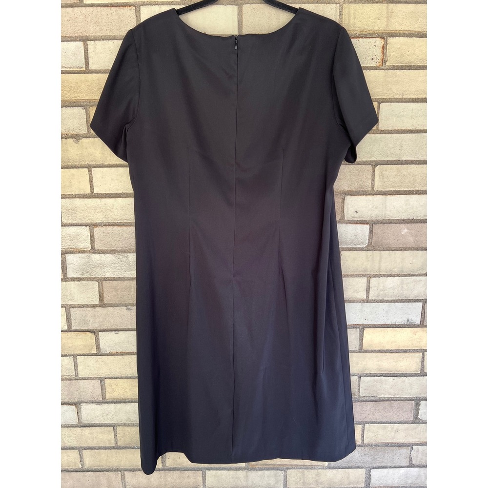 Connected Apparel Black Lace Panel Sheath Dress Size 16W Short Sleeve - Picture 5 of 5
